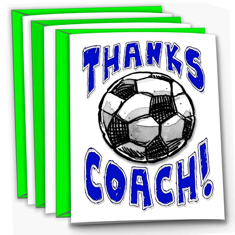 Play Strong 3-Pack Thank You SOCCER COACH Cards (5x7) â€“ Premium Greeting Card Set with Envelopes â€“ Perfect Appreciation Gift for Soccer Coaches, Players, Teams & Fans - Image 1